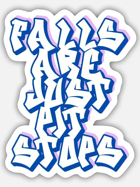 Stürze sind nur Boxenstopps - Sticker Größe S (10 x 10 cm) - Mattweiß