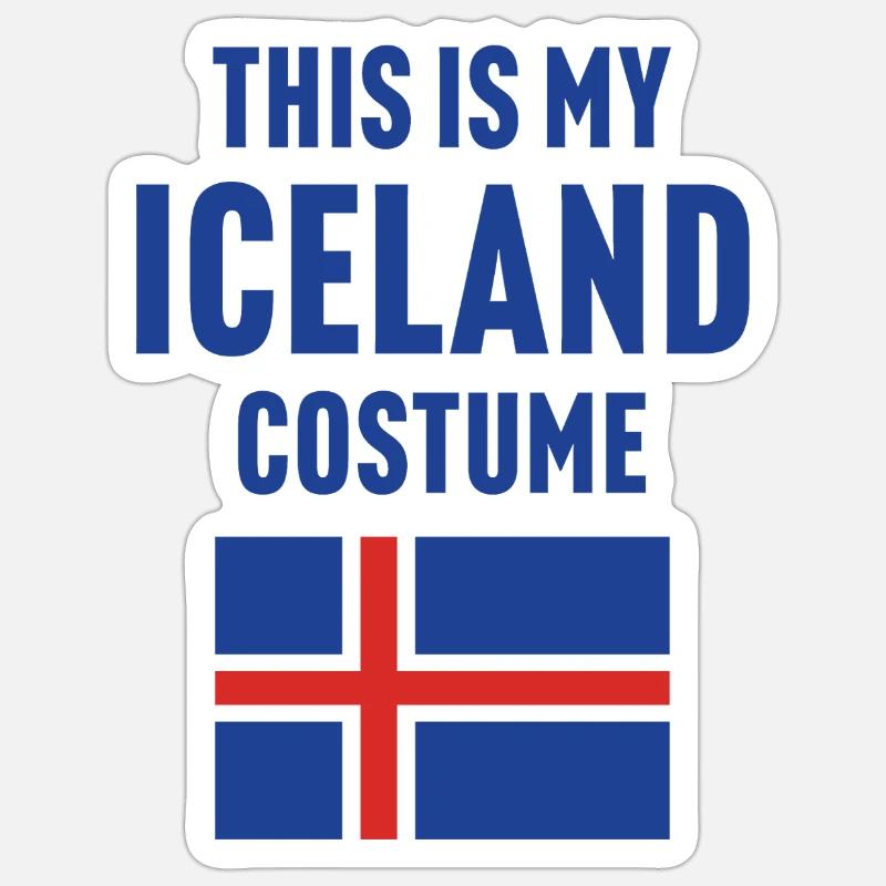 C’est mon costume d’Islande - Sticker taille S (10 x 10 cm) - blanc mat
