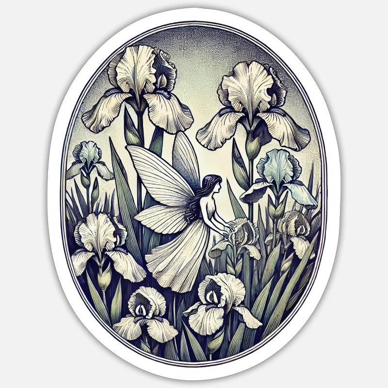 Iris-Fee - Sticker Größe S (10 x 10 cm) - Mattweiß