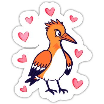 Karikatur Vogel - Sticker Größe S (10 x 10 cm) - Mattweiß - Vorne