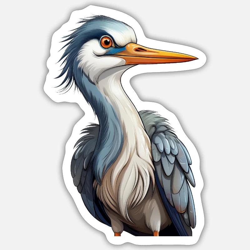 Graureiher oder Fischreiher Sticker Größe S (10 x 10 cm)