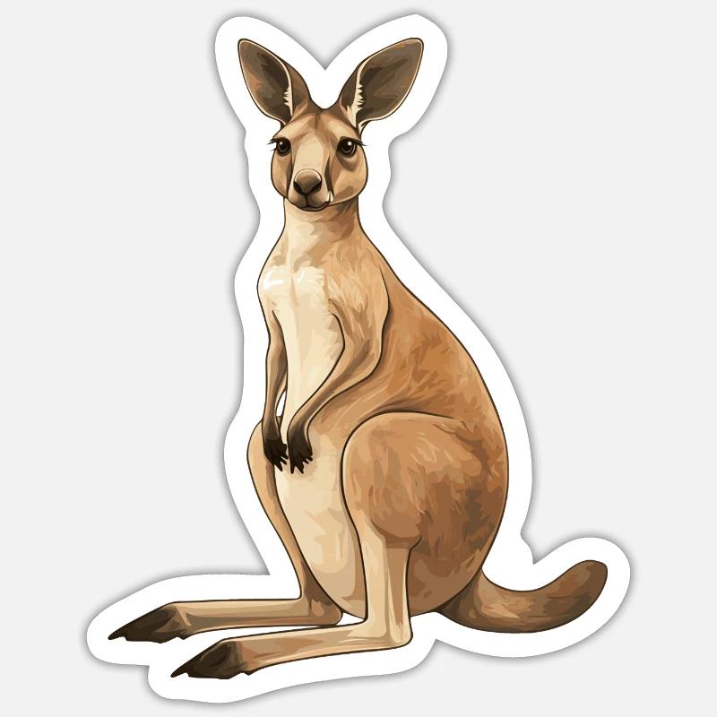 Känguru - Sticker Größe S (10 x 10 cm) - Mattweiß
