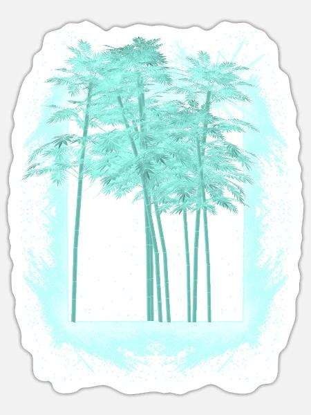 Palmen im Rahmen Sommer Urlaub - Sticker Größe S (10 x 10 cm) - Mattweiß