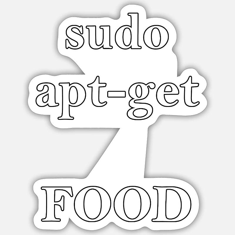 sudo apt-get ESSEN - Sticker Größe S (10 x 10 cm) - Mattweiß