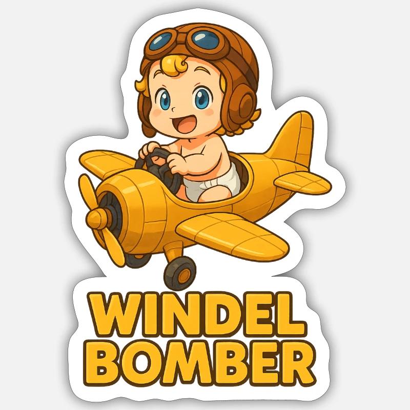 Windel Bomber Sticker Größe S (10 x 10 cm)