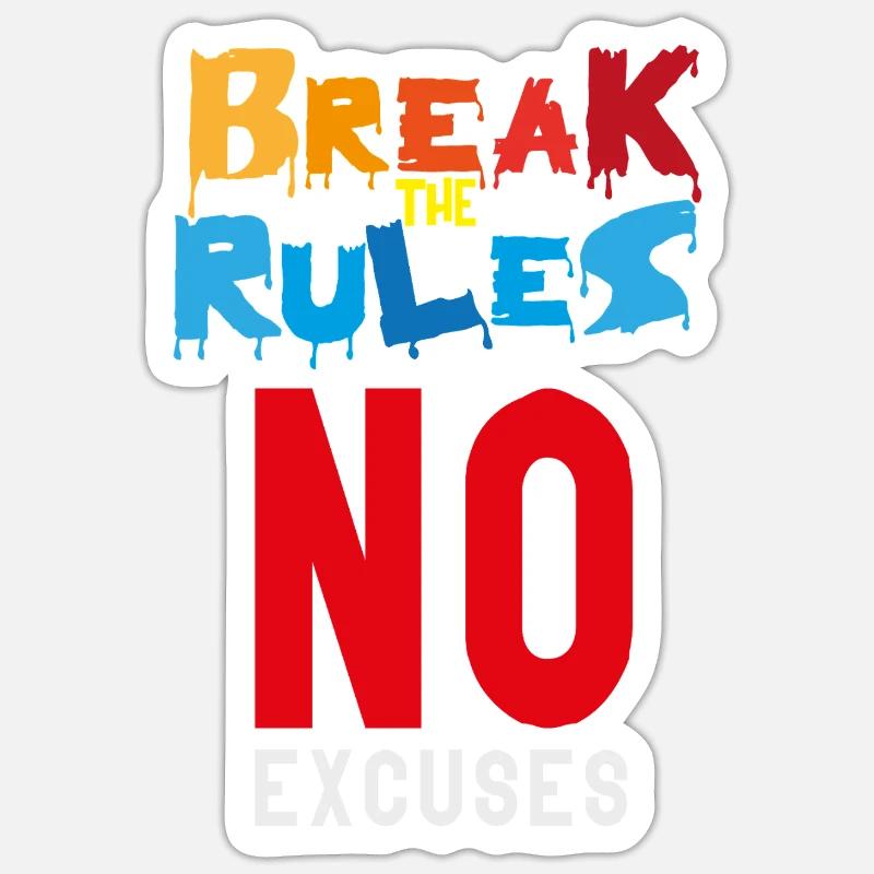 Brechen Sie die Regeln - Sticker Größe S (10 x 10 cm) - Mattweiß