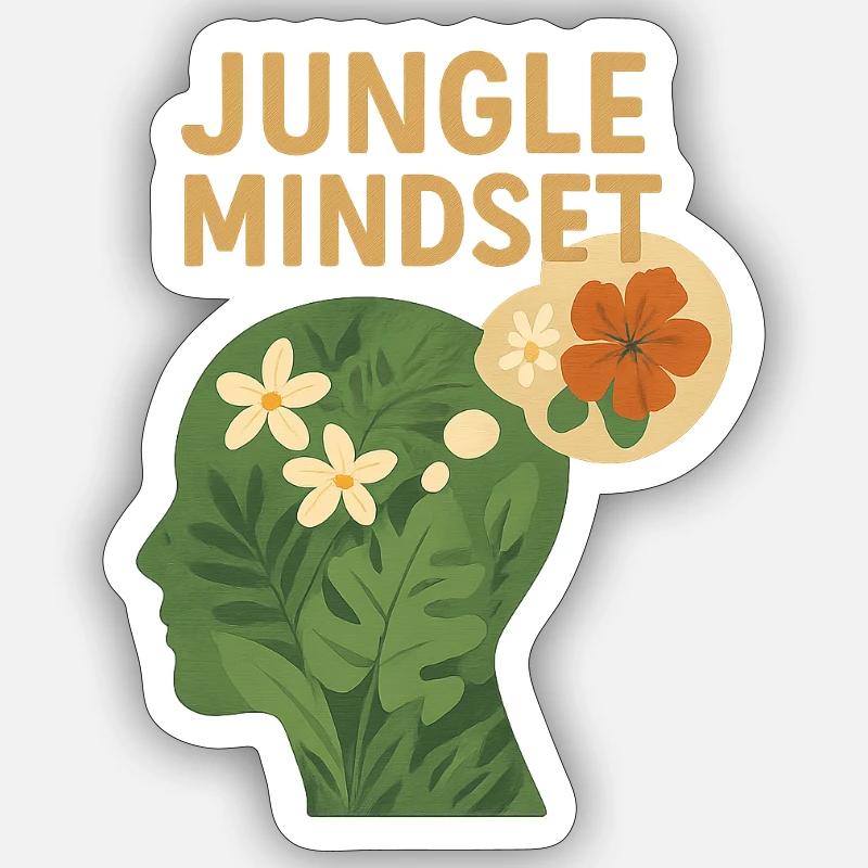 Jungle Mindset - Sticker Größe S (10 x 10 cm) - Mattweiß