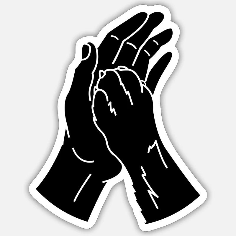 tierpfote hand - Sticker Größe S (10 x 10 cm) - Mattweiß