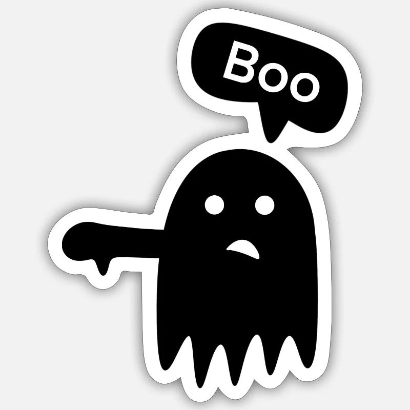 Spooky „Boo!“ - Sticker Größe S (10 x 10 cm) - Mattweiß