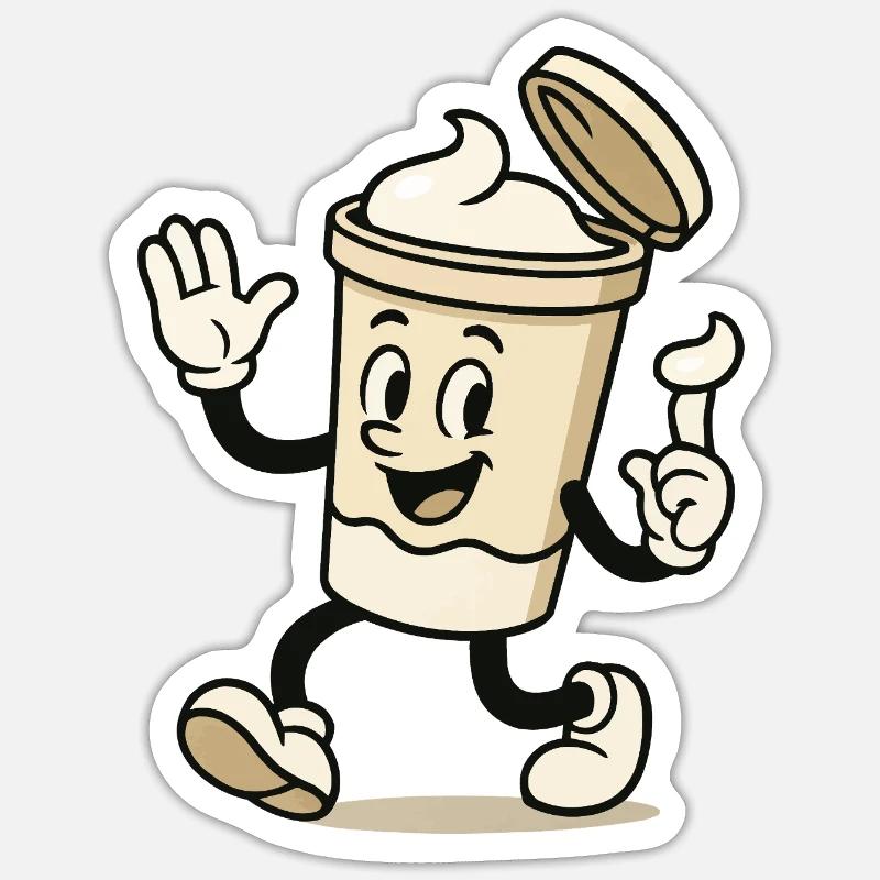 Cream Mug Comic Sticker size S (10 x 10 cm)