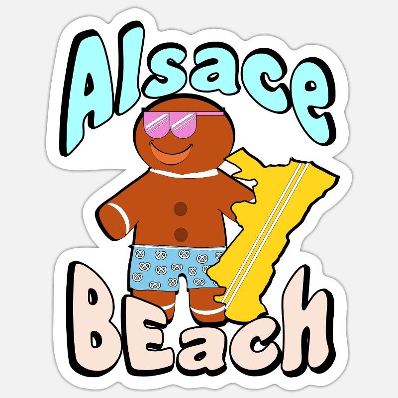 Alsace Beach - Sticker taille S (10 x 10 cm) - blanc mat