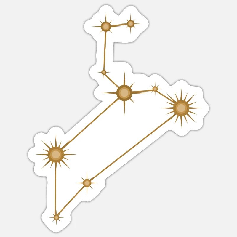 Sternbild Löwe Sternzeichen Sternzeichen Golden Sticker Größe S (10 x 10 cm)