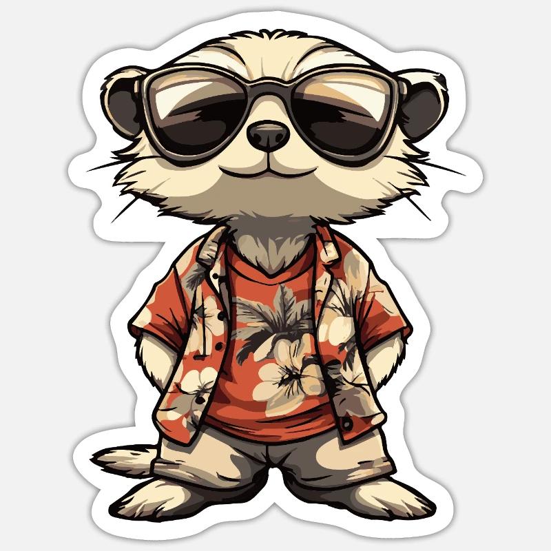 Meerkat Comic Holiday - Sticker size S (10 x 10 cm) - white matte