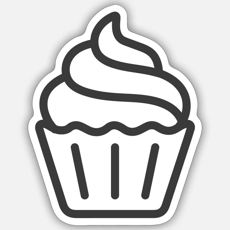 Conception d’icône de logo de cupcake - Sticker taille S (10 x 10 cm) - blanc mat