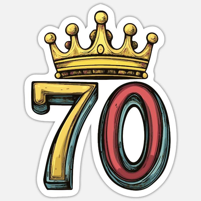 Couronne à 70 chiffres - Sticker taille S (10 x 10 cm) - blanc mat