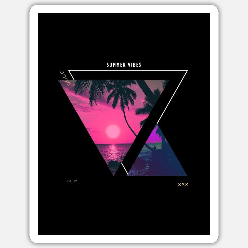 Tropical Sunset Triangle Design - Sticker size S (10 x 10 cm) - white matte