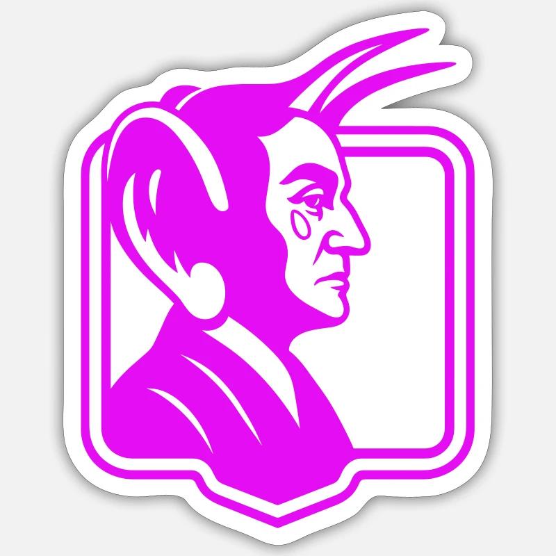 Devil big Ear Pop Art - Sticker Größe S (10 x 10 cm) - Mattweiß