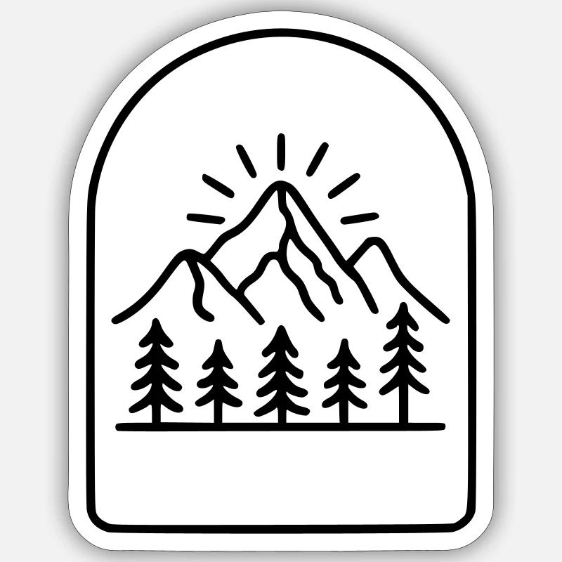 Berg - Sticker Größe S (10 x 10 cm) - Mattweiß