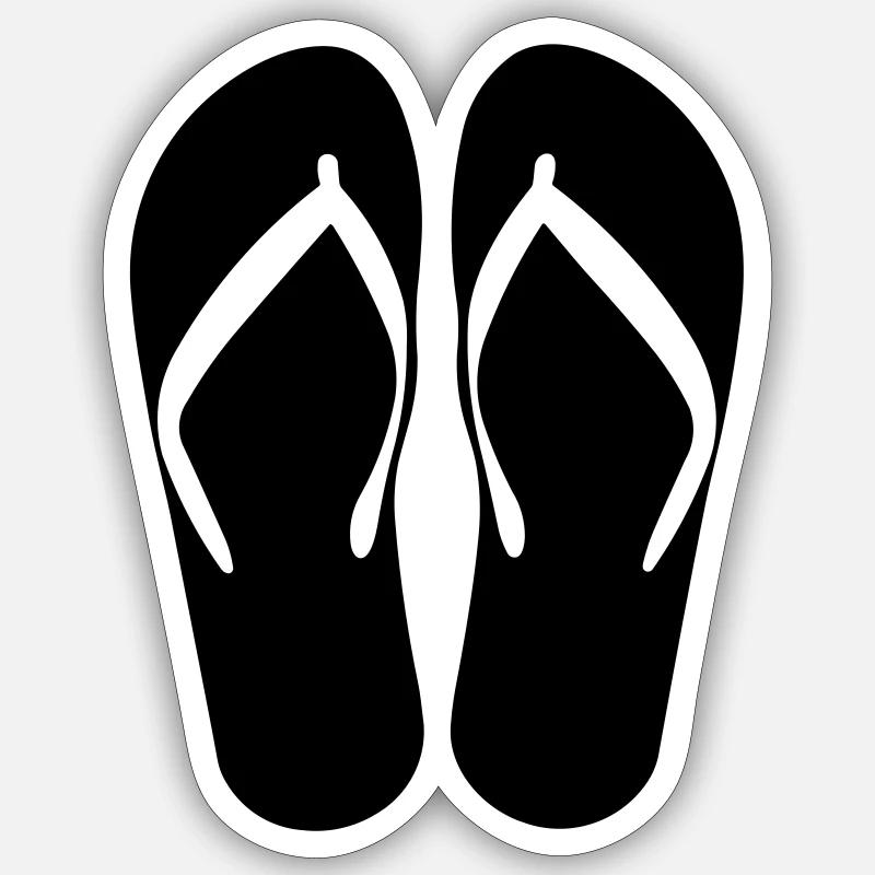 plage - Sticker taille S (10 x 10 cm) - blanc mat
