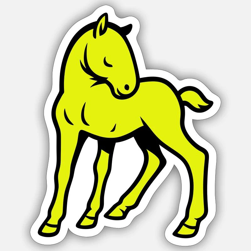 Cheval mignon Sticker taille S (10 x 10 cm)