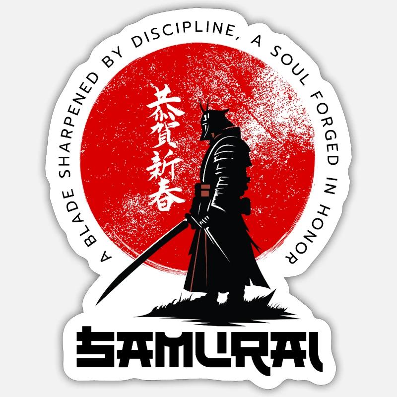 Samurai - Sticker size S (10 x 10 cm) - white matte