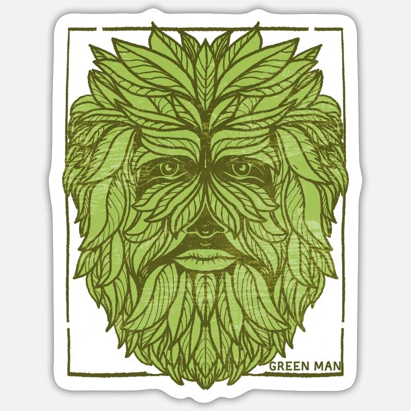 Conception de visage d'arbre mystique - Sticker taille S (10 x 10 cm) - blanc mat