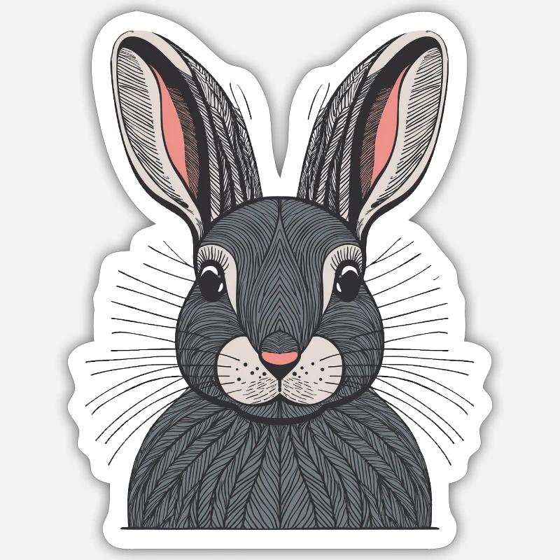 Hare - Sticker size S (10 x 10 cm) - white matte