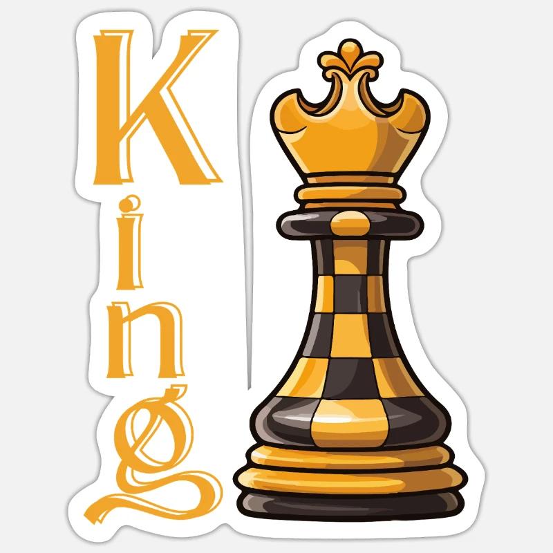 Chess King Elegance - Sticker size S (10 x 10 cm) - white matte