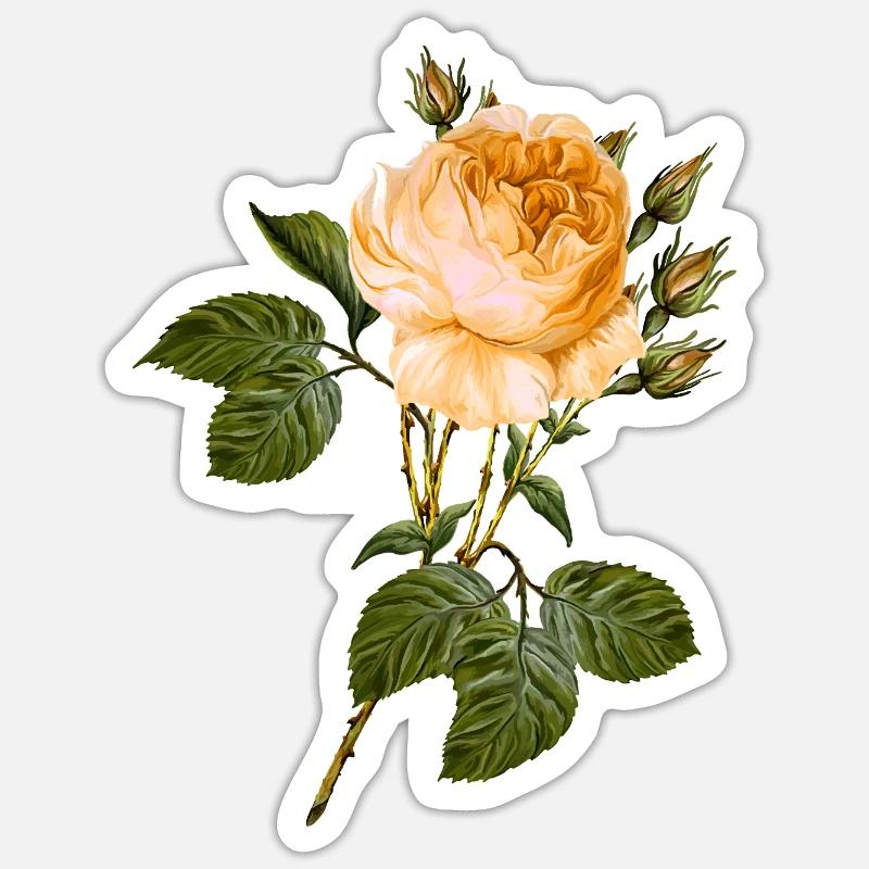 Fleur - Sticker taille S (10 x 10 cm) - blanc mat