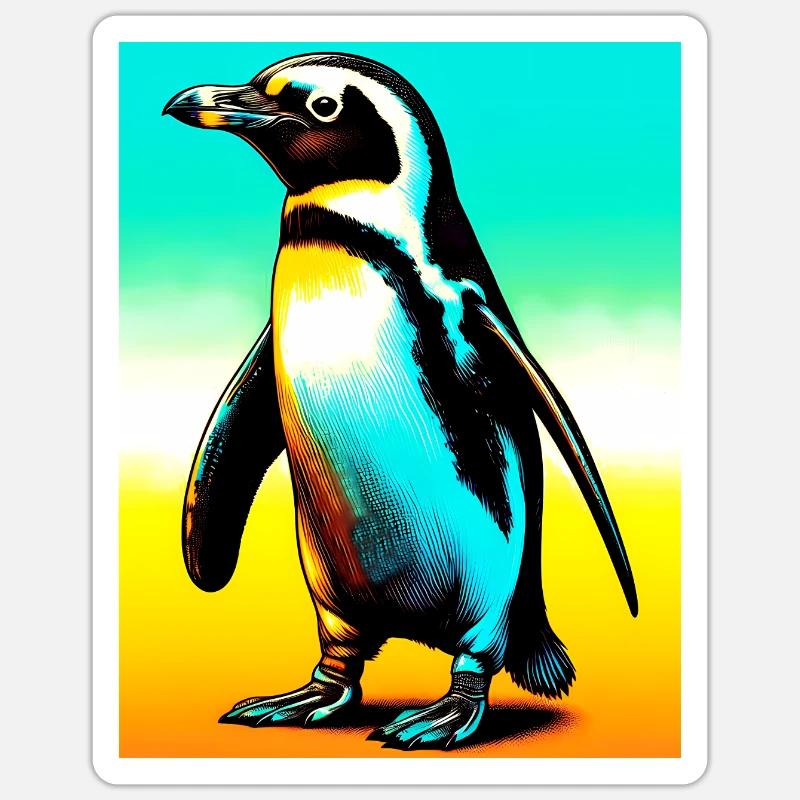 pingouin - Sticker taille S (10 x 10 cm) - blanc mat