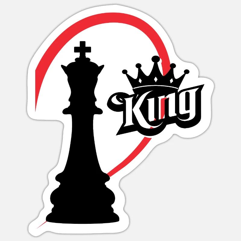 Chess King right half - Sticker size S (10 x 10 cm) - white matte