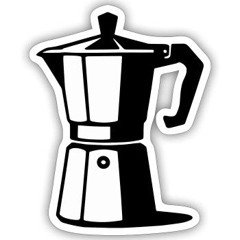 Espresso Kanne  - Sticker Größe S (10 x 10 cm) - Mattweiß - Vorne