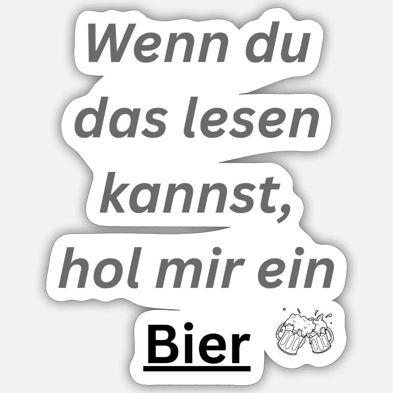 Apportez-moi de la bière - Sticker taille S (10 x 10 cm) - blanc mat