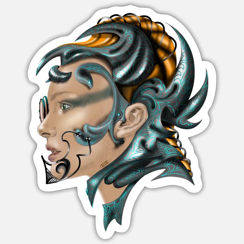Steampunk - Sticker taille S (10 x 10 cm) - blanc mat