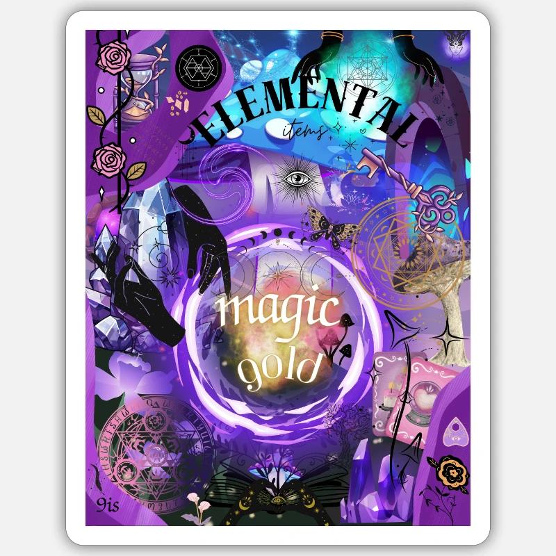 Elemental Magic Gold Sticker size S (10 x 10 cm)