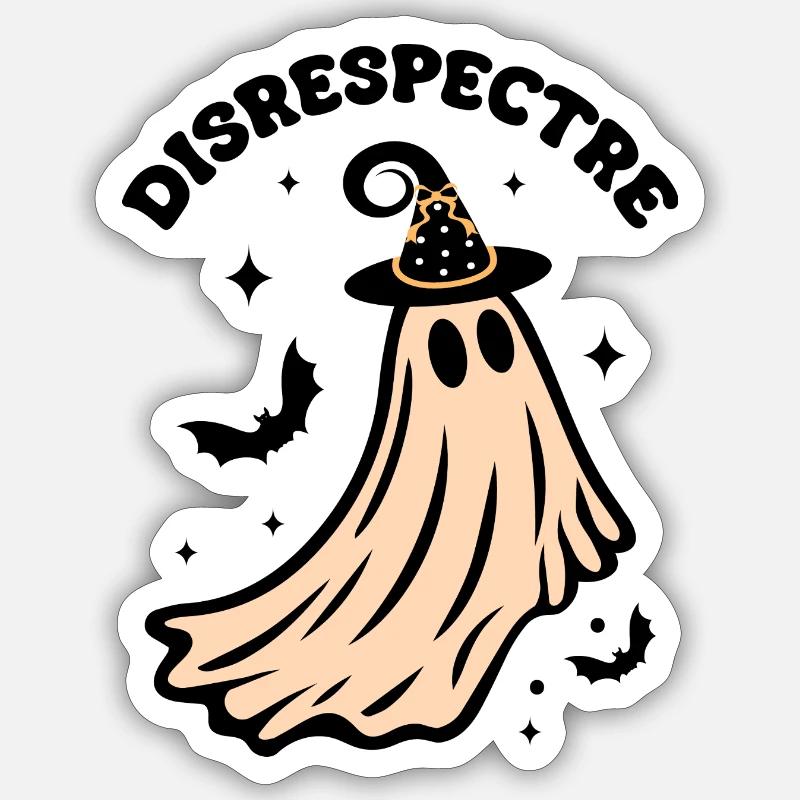 Fantôme couronné - Sticker taille S (10 x 10 cm) - blanc mat