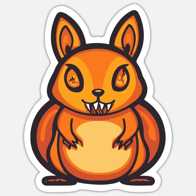 Eichhörnchen Halloween Comic Lustig Sticker Größe S (10 x 10 cm)