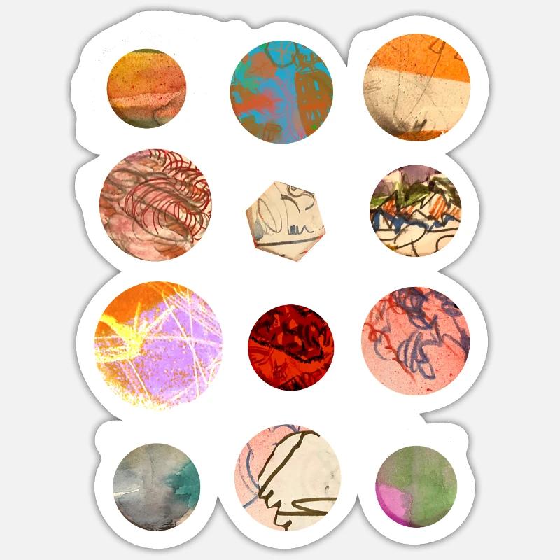 Marbles and planets Sticker size S (10 x 10 cm)