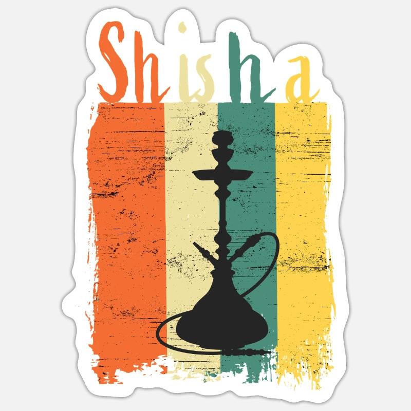 Hookah - Sticker size S (10 x 10 cm) - white matte