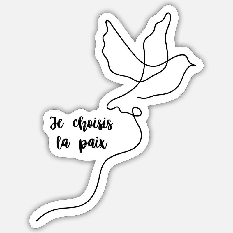 Ich wähle den Frieden - Sticker Größe S (10 x 10 cm) - Mattweiß