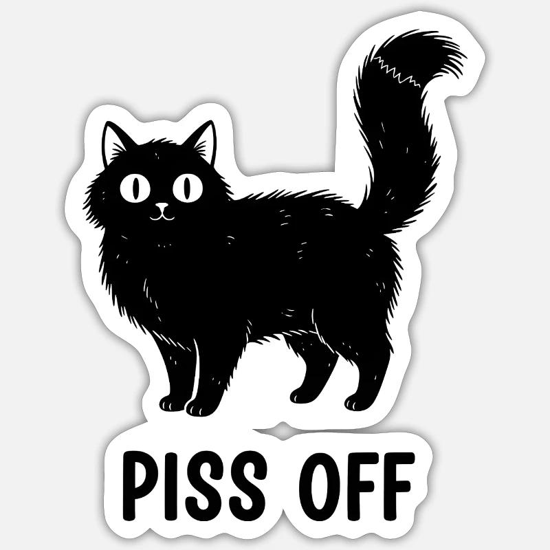 Midnight Cat Snark - Sticker size S (10 x 10 cm) - white matte