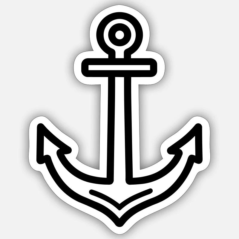 Anker - Sticker Größe S (10 x 10 cm) - Mattweiß