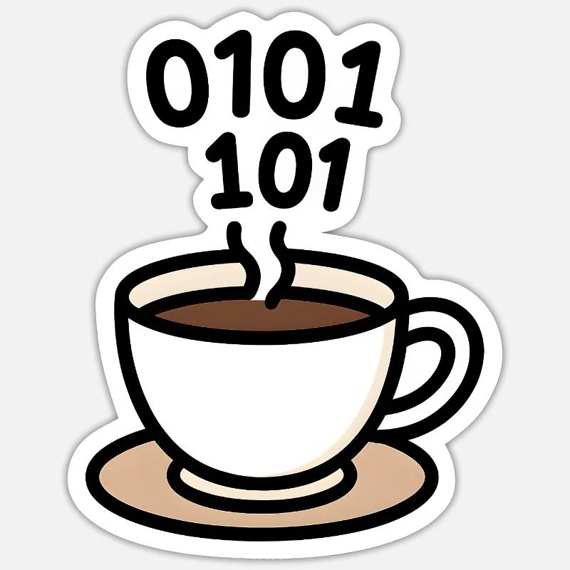 KaffeeCode Fusion - Sticker taille S (10 x 10 cm) - blanc mat