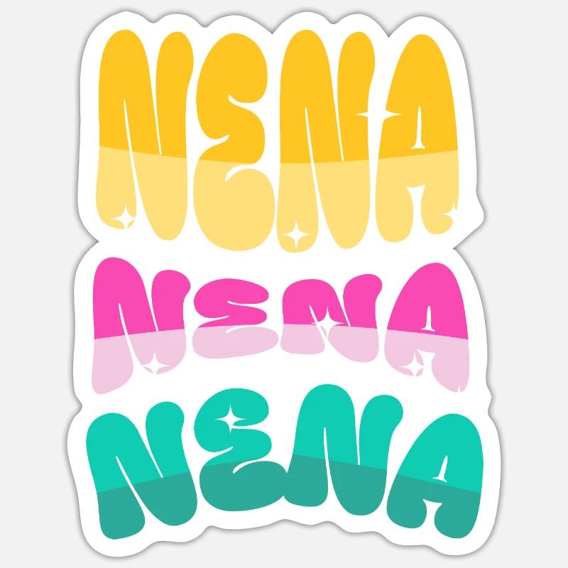 Nena - Sticker taille S (10 x 10 cm) - blanc mat