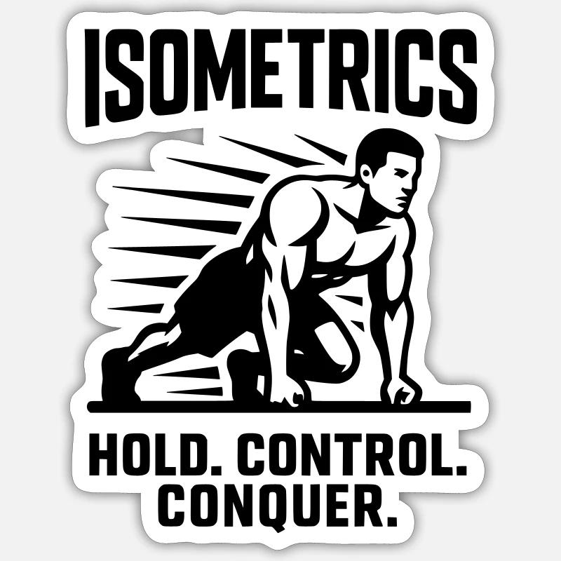 isometrics holding exercise static muscle work Sticker size S (10 x 10 cm)