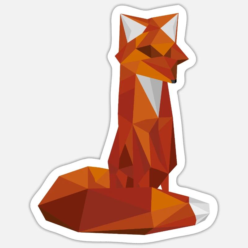Renard - Sticker taille S (10 x 10 cm) - blanc mat