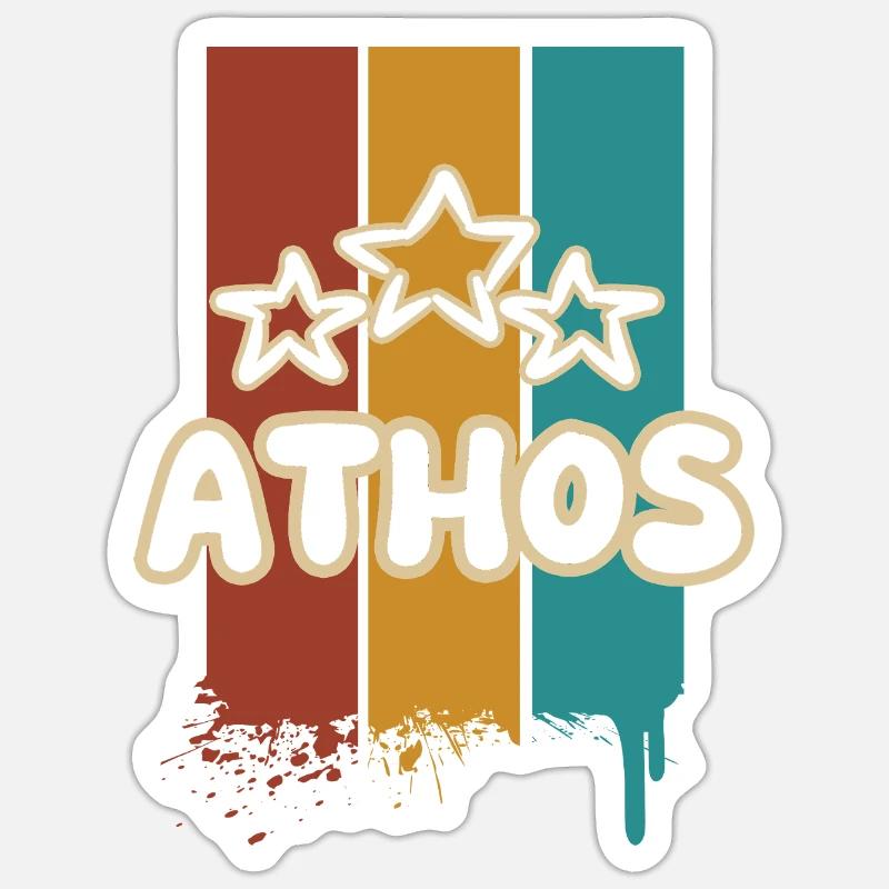 Athos Athos - Sticker size S (10 x 10 cm) - white matte