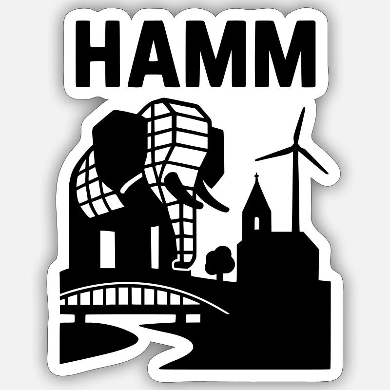 Monument de Hamm Westphalie Sticker taille S (10 x 10 cm)