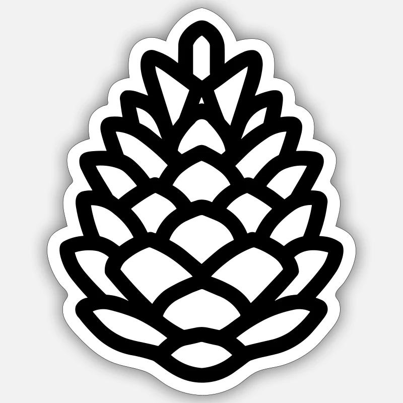 Pine Cone - Sticker size S (10 x 10 cm) - white matte