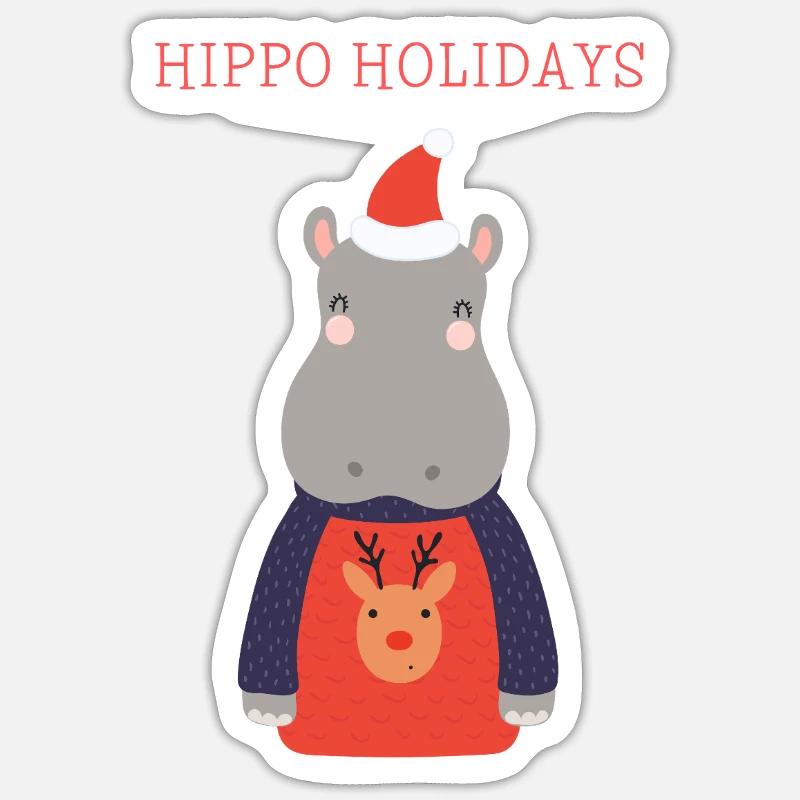 Nilpferd Sticker Größe S (10 x 10 cm)